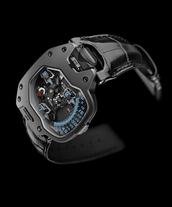 Replica Urwerk UR-110 Torpedo The Hour Glass Black DLC Titanium Watch